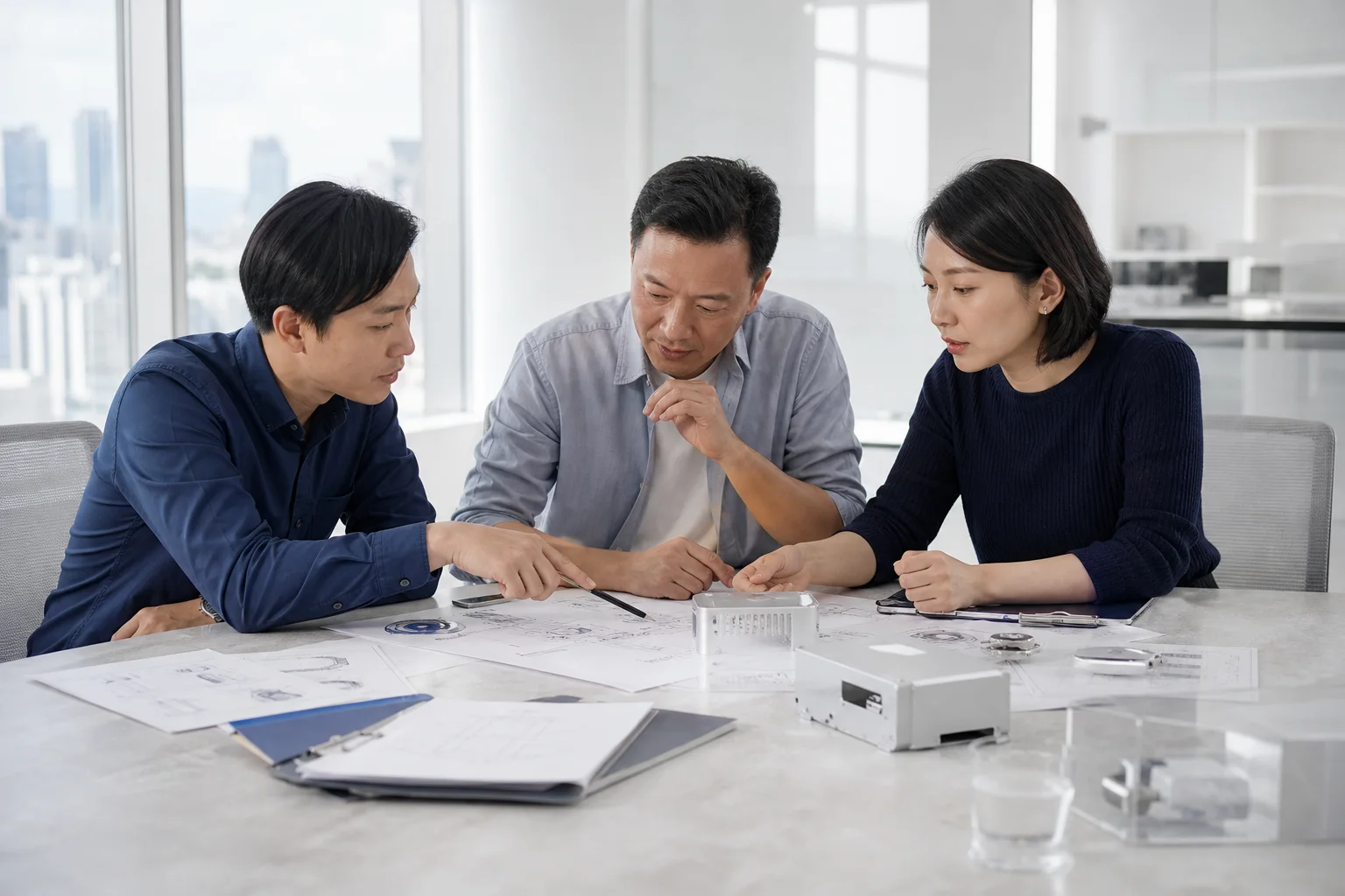 宇鴻諮詢顧問與企業家、工程師共同梳理專利圖紙和專業成果